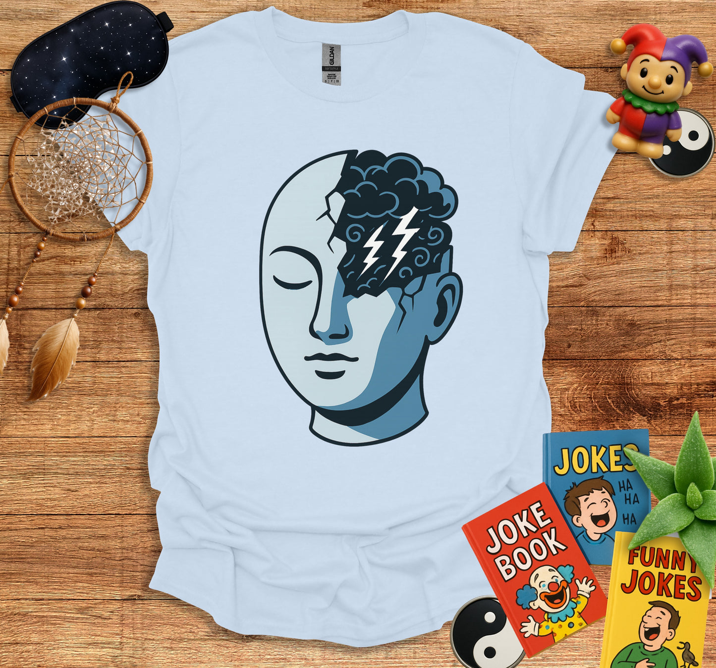 Lightning Bolt Brain Design Unisex Graphic T-Shirt product