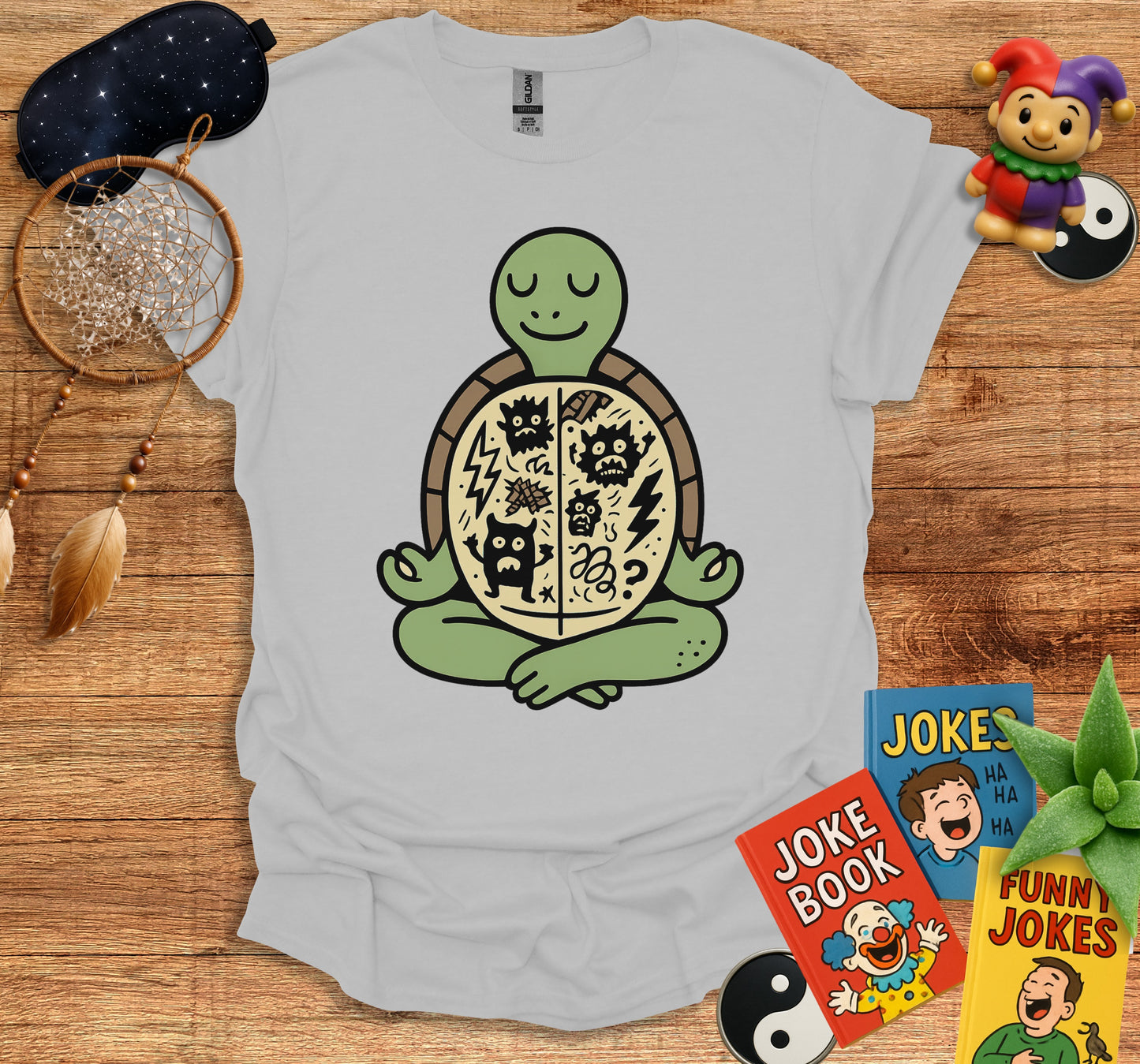 Meditating Turtle With Symbols Graphic T-shirt product