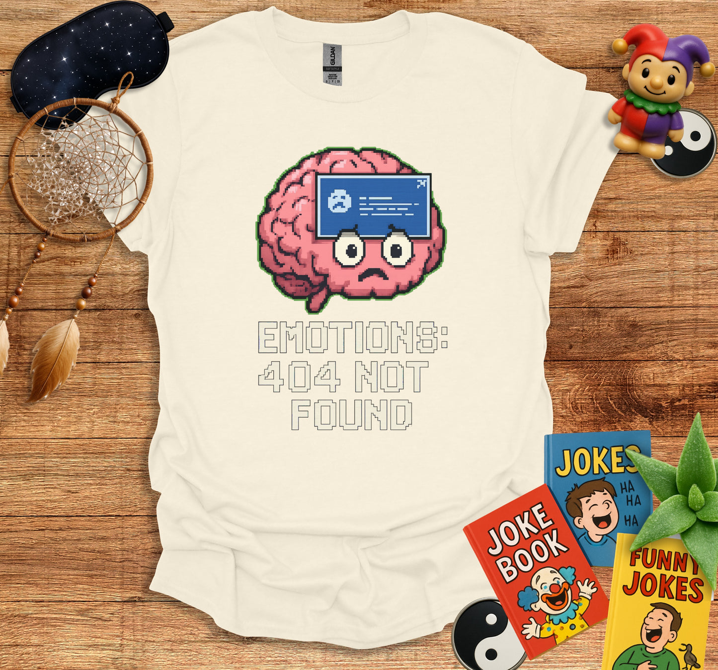 Emotions 404 Not Found Error Brain Graphic T-Shirt product type