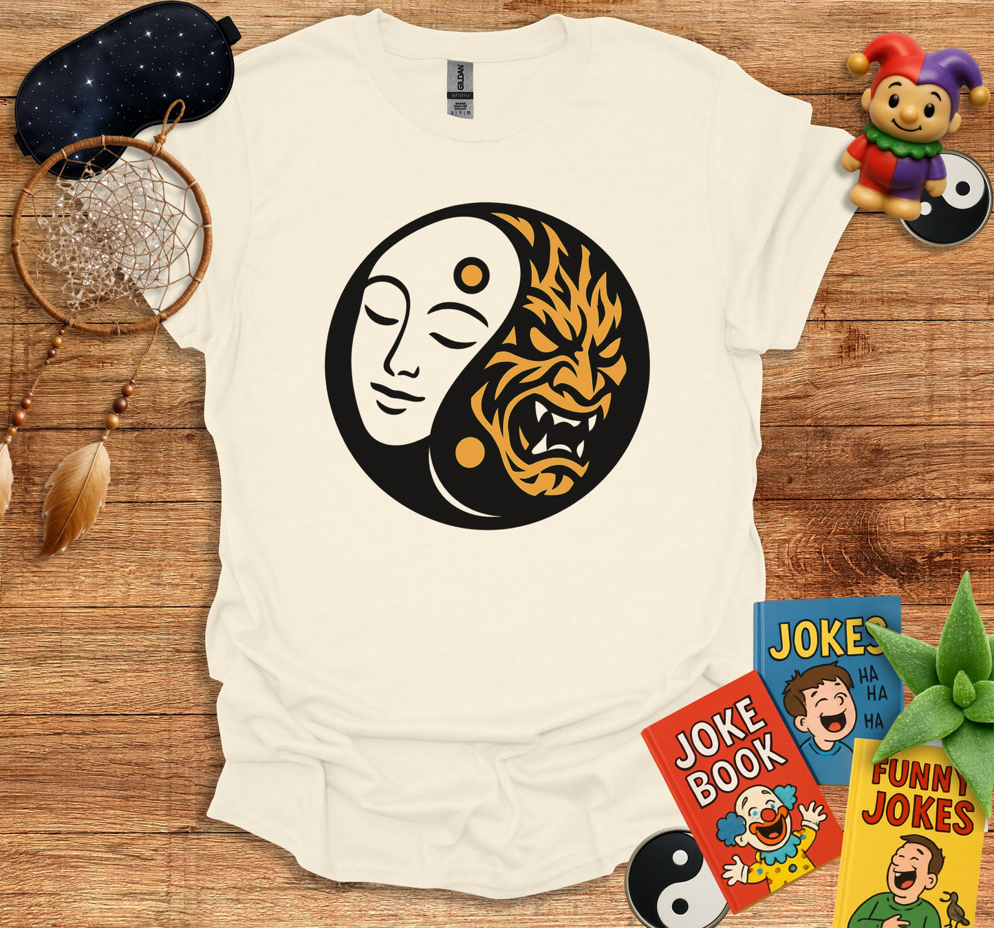 Yin Yang Mask Graphic Printed Unisex T-shirt product type