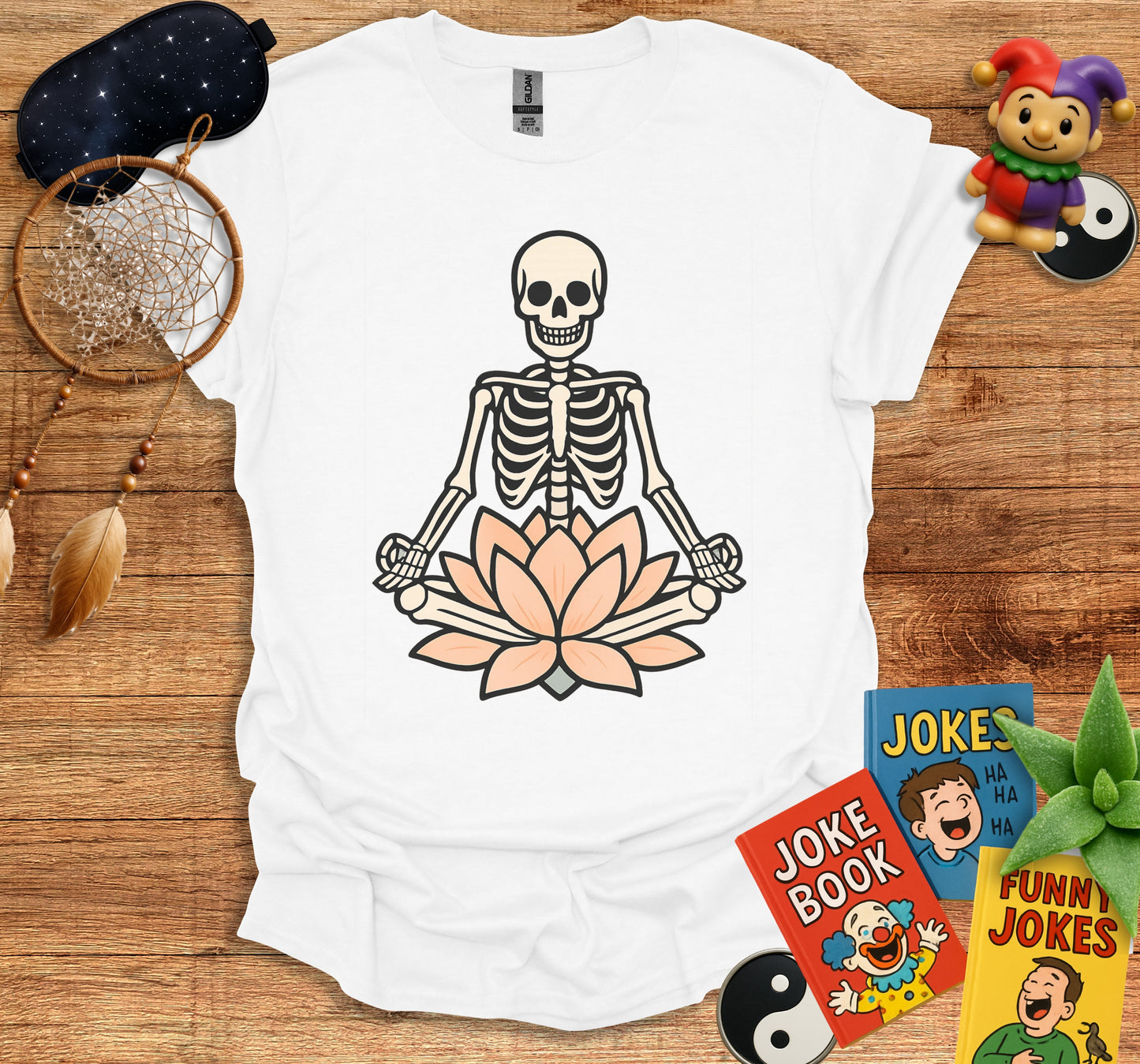 Skeleton Lotus Flower Yoga T-Shirt product type