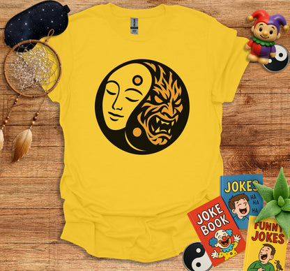 Yellow Shirt with Yin Yang Faces Design Product