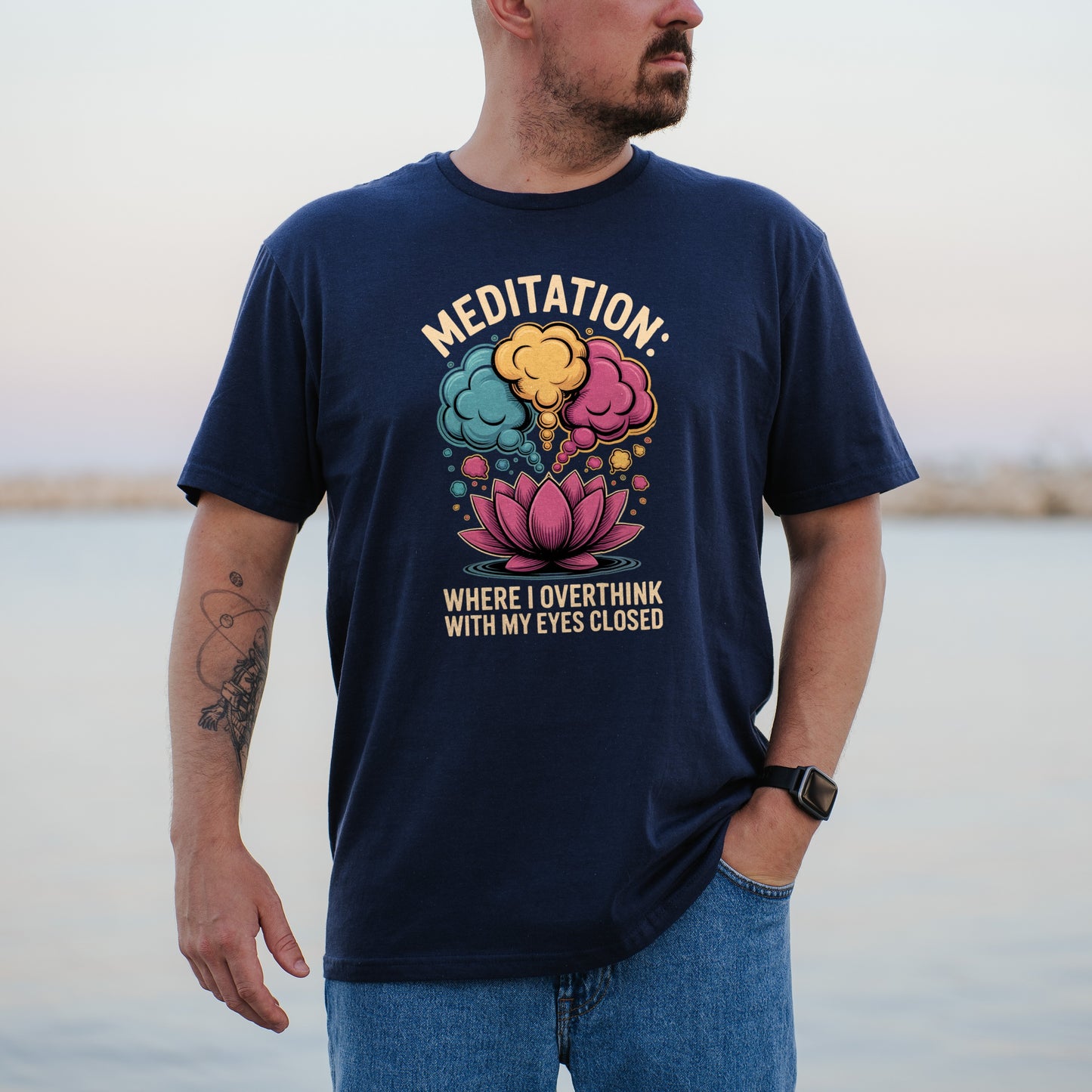 Meditation Overthink Eyes Closed Graphic T-Shirt product