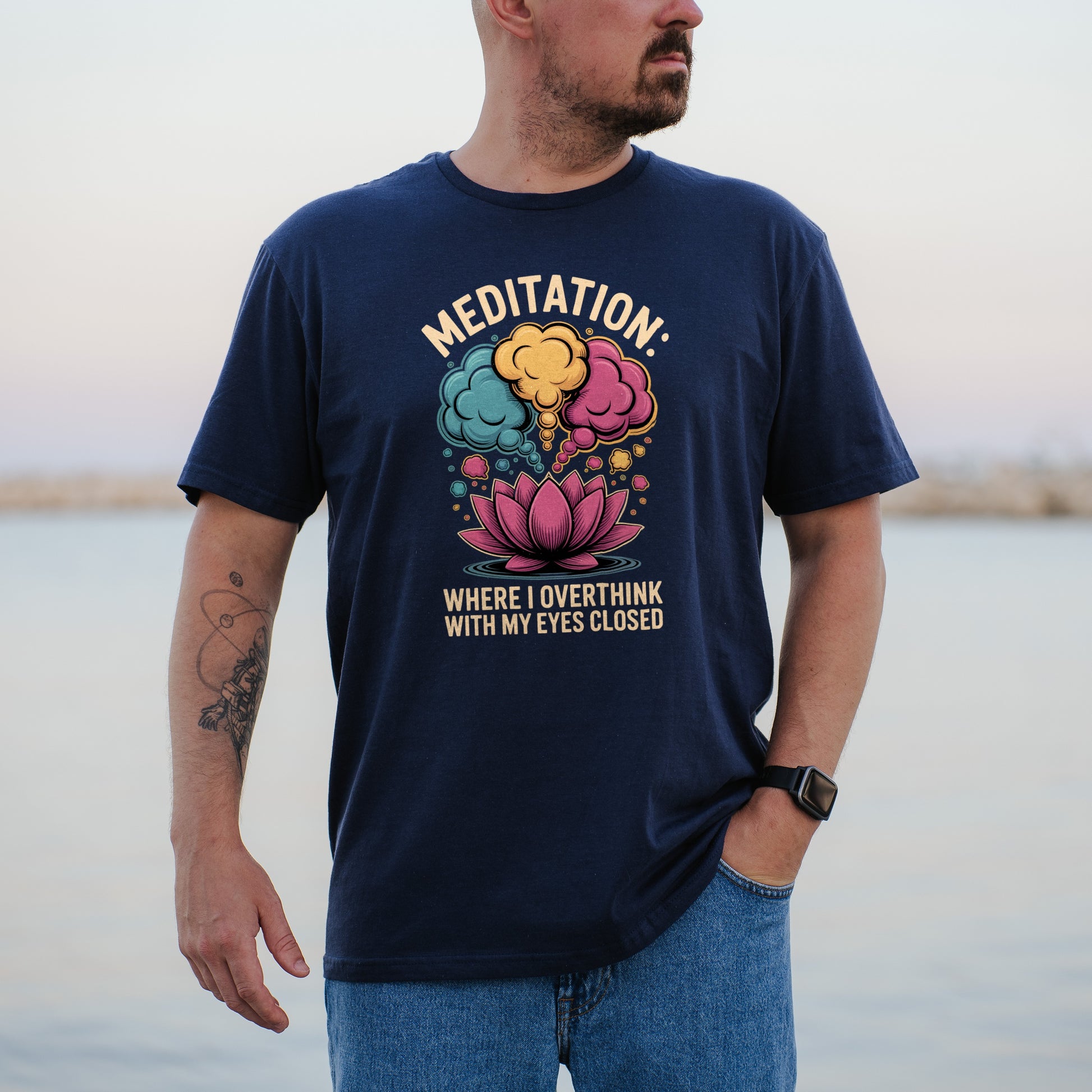 Meditation Overthink Eyes Closed Graphic T-Shirt product