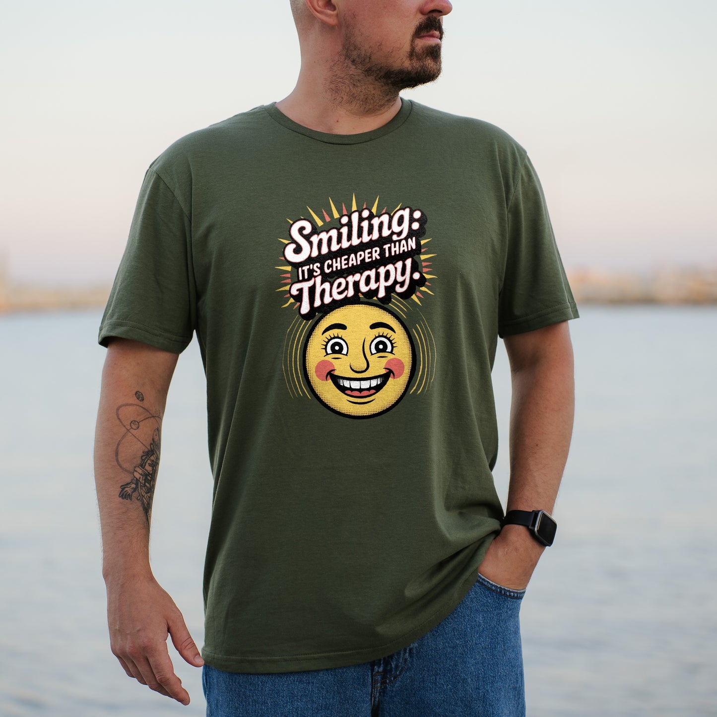 Smiling It's Cheaper Than Therapy T-Shirt