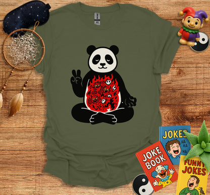 Peaceful Panda with Fiery Design T-Shirt product type