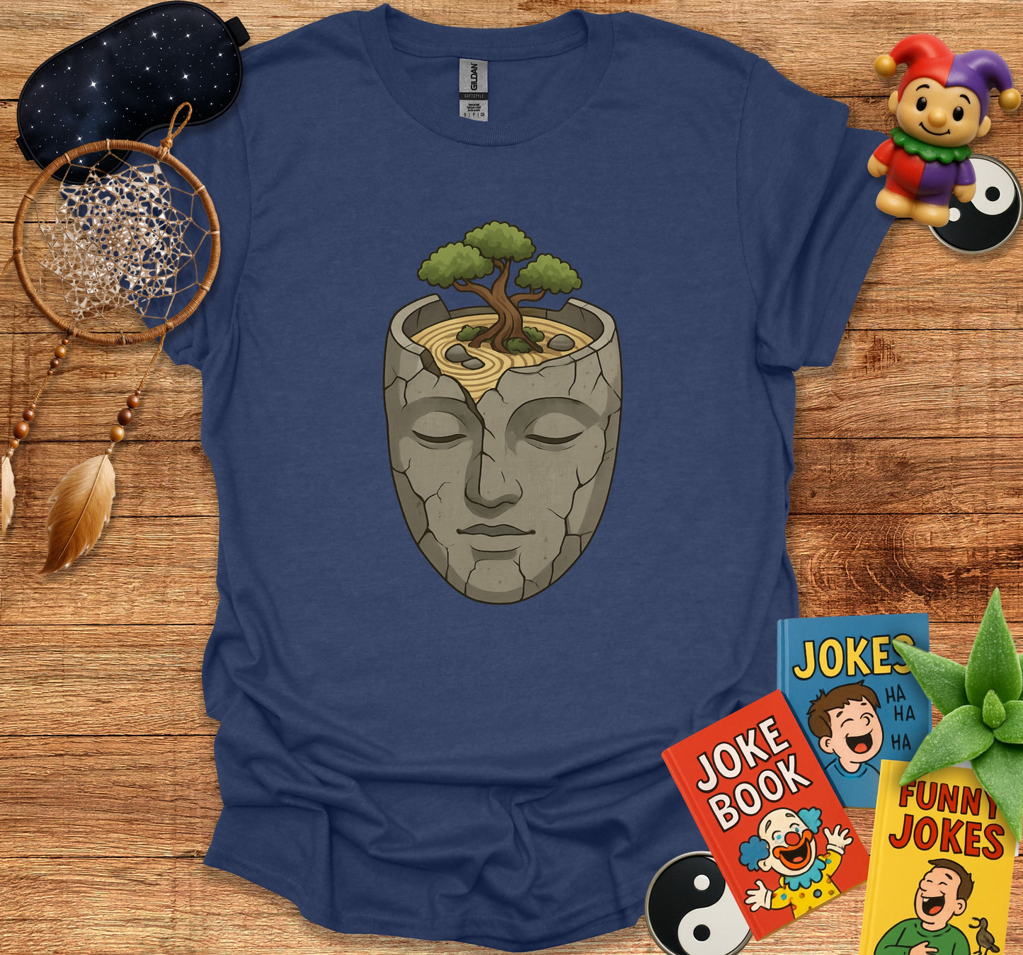 Peaceful Meditating Mask Tree Graphic T-Shirt product type