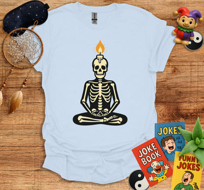 Meditating Skeleton With Candle Graphic T-Shirt product