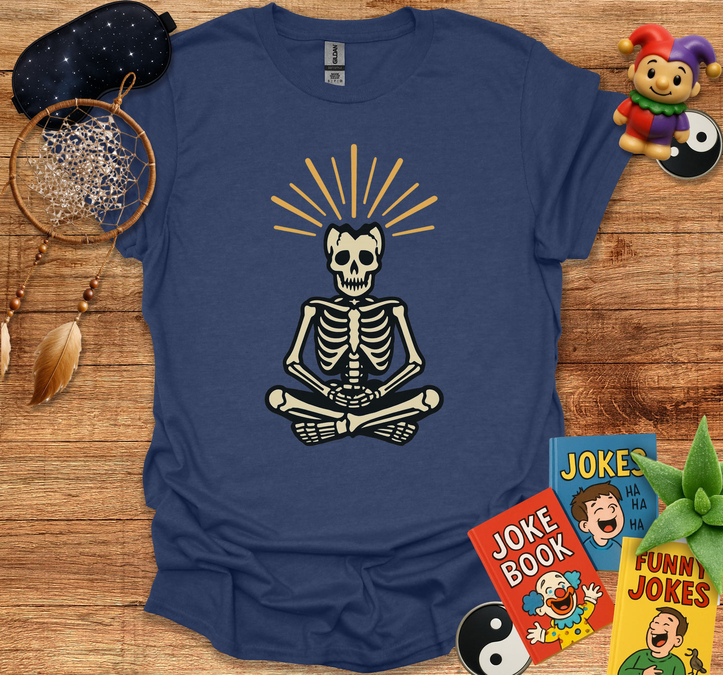 Meditating Skeleton with Radiant Crown T-shirt product type