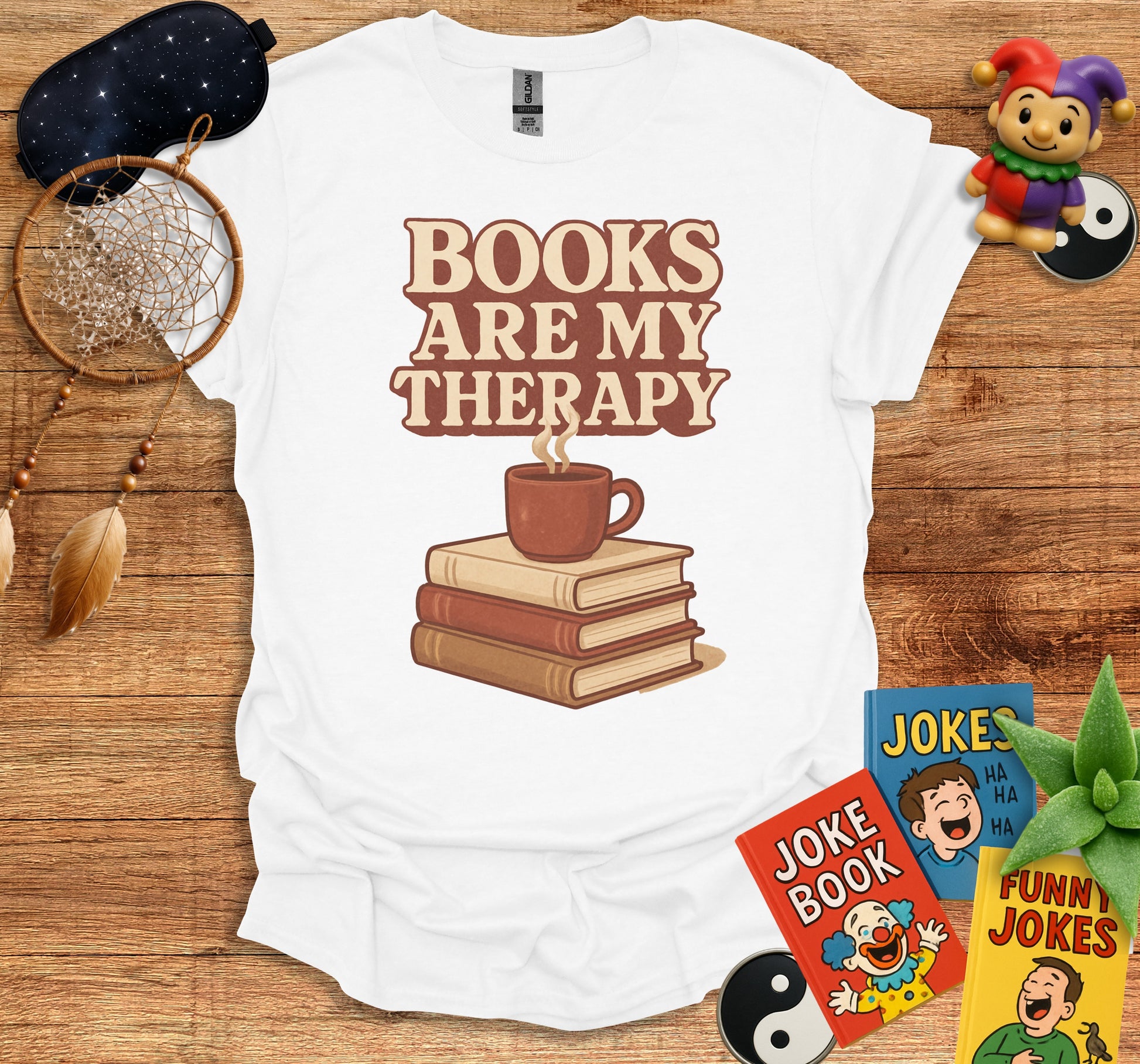 Books Are My Therapy Printed T-shirt product type