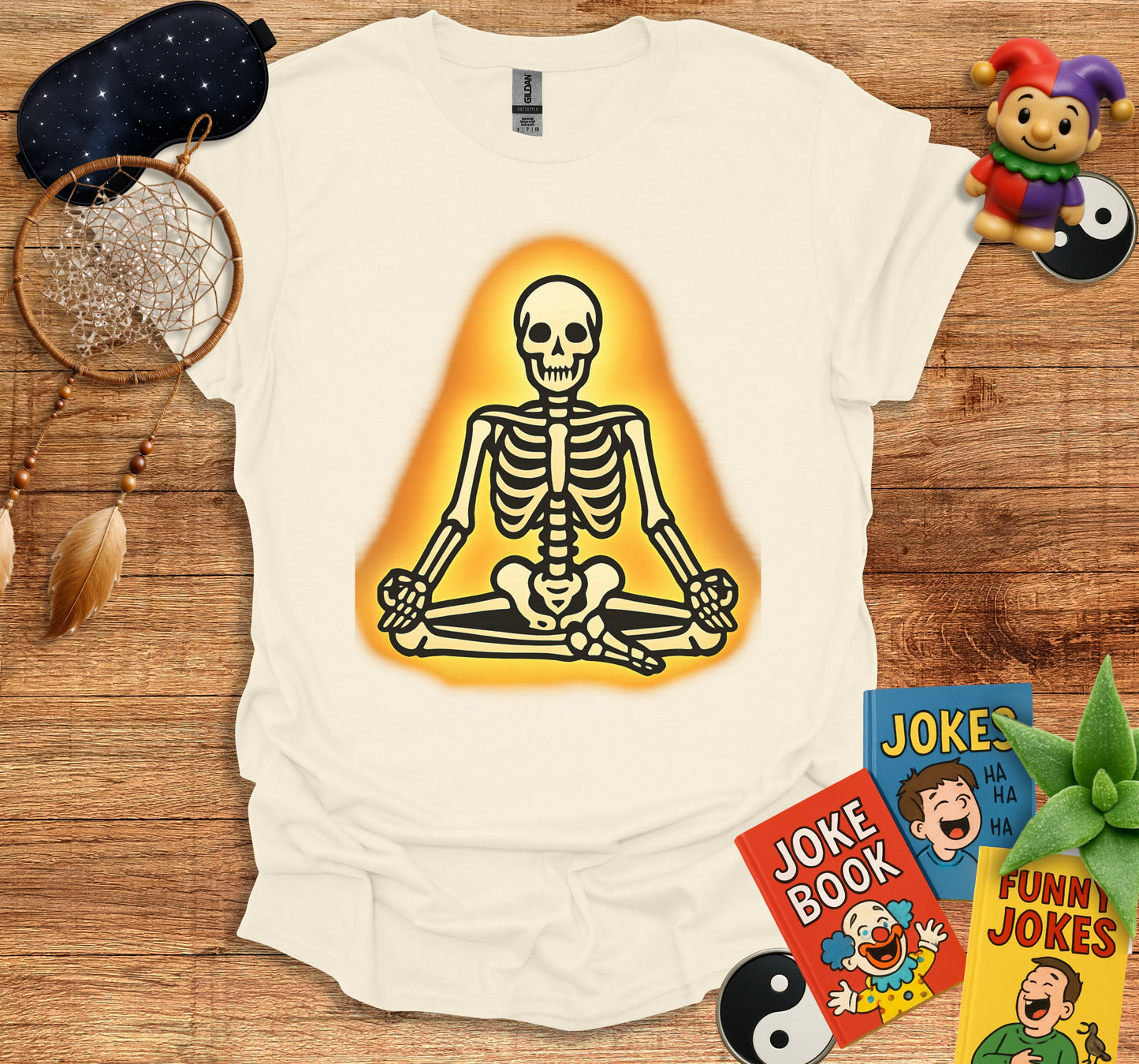 Meditating Skeleton Graphic Tee shirt product