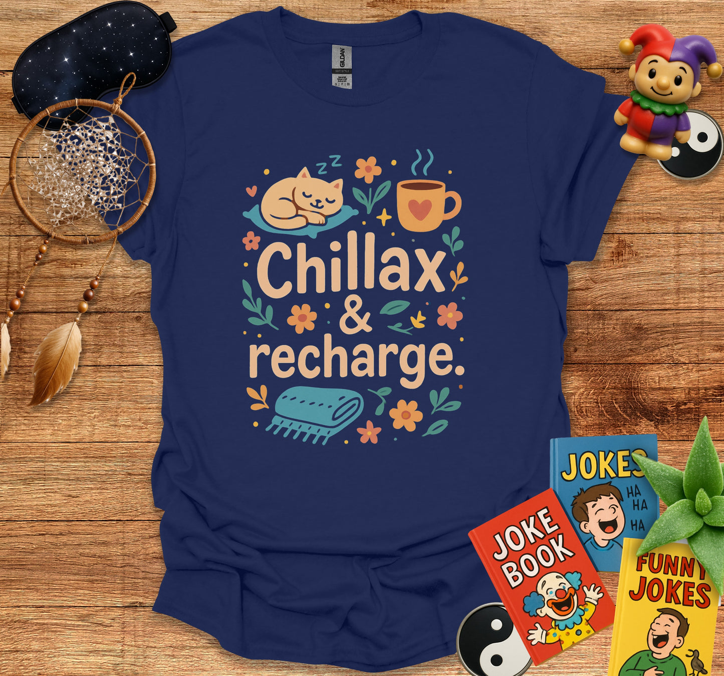 Chillax and Recharge Cat and Coffee Design product type