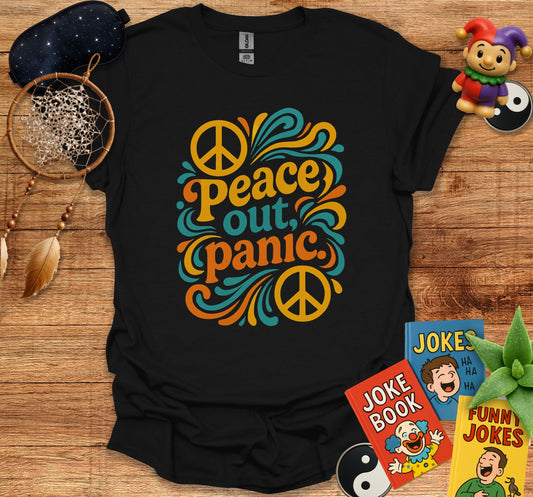 Peace Out Panic Retro Graphic Tee product type