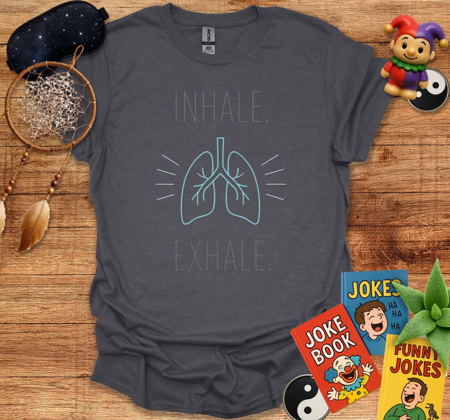 Inhale Exhale Graphic Tee top eye-catching product