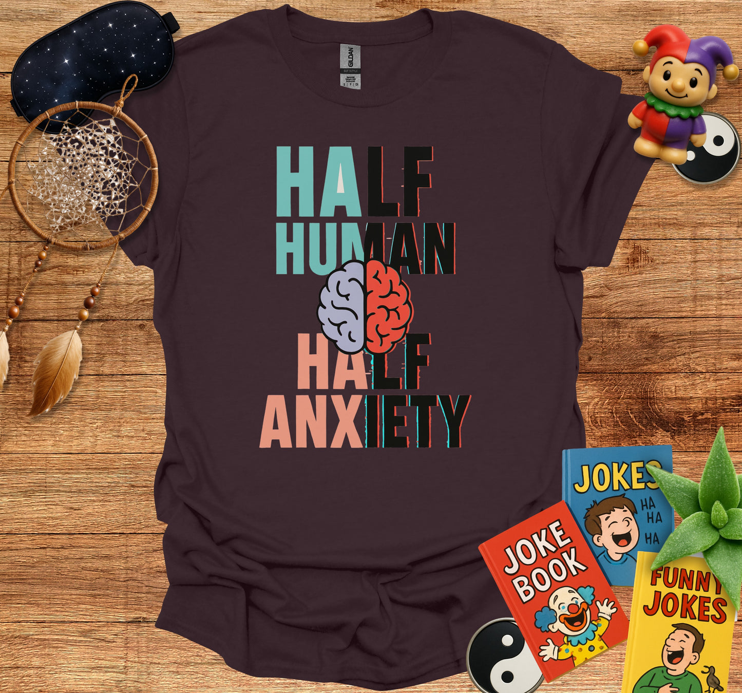 Half Human Half Anxiety Graphic T-shirt product