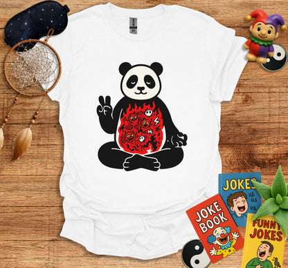 Peaceful Panda with Fiery Design T-shirt product type