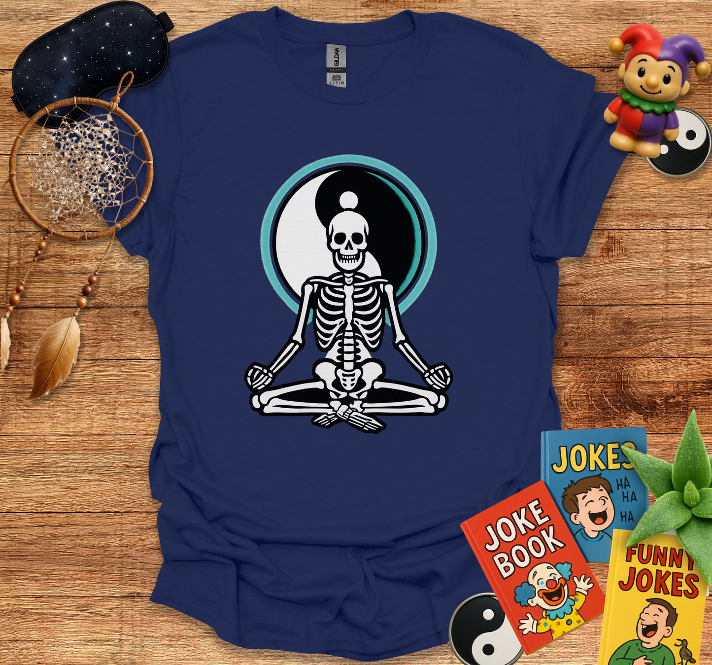 Meditating Skeleton with Yin Yang Design product type
