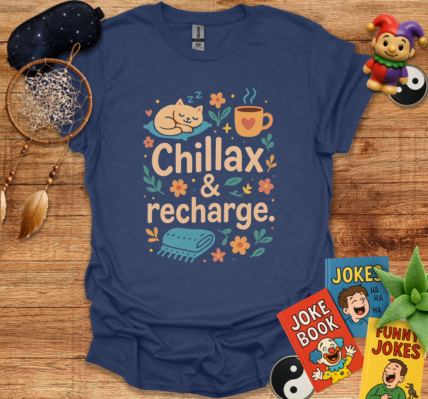 Chillax and Recharge Fun Graphic Tee Product