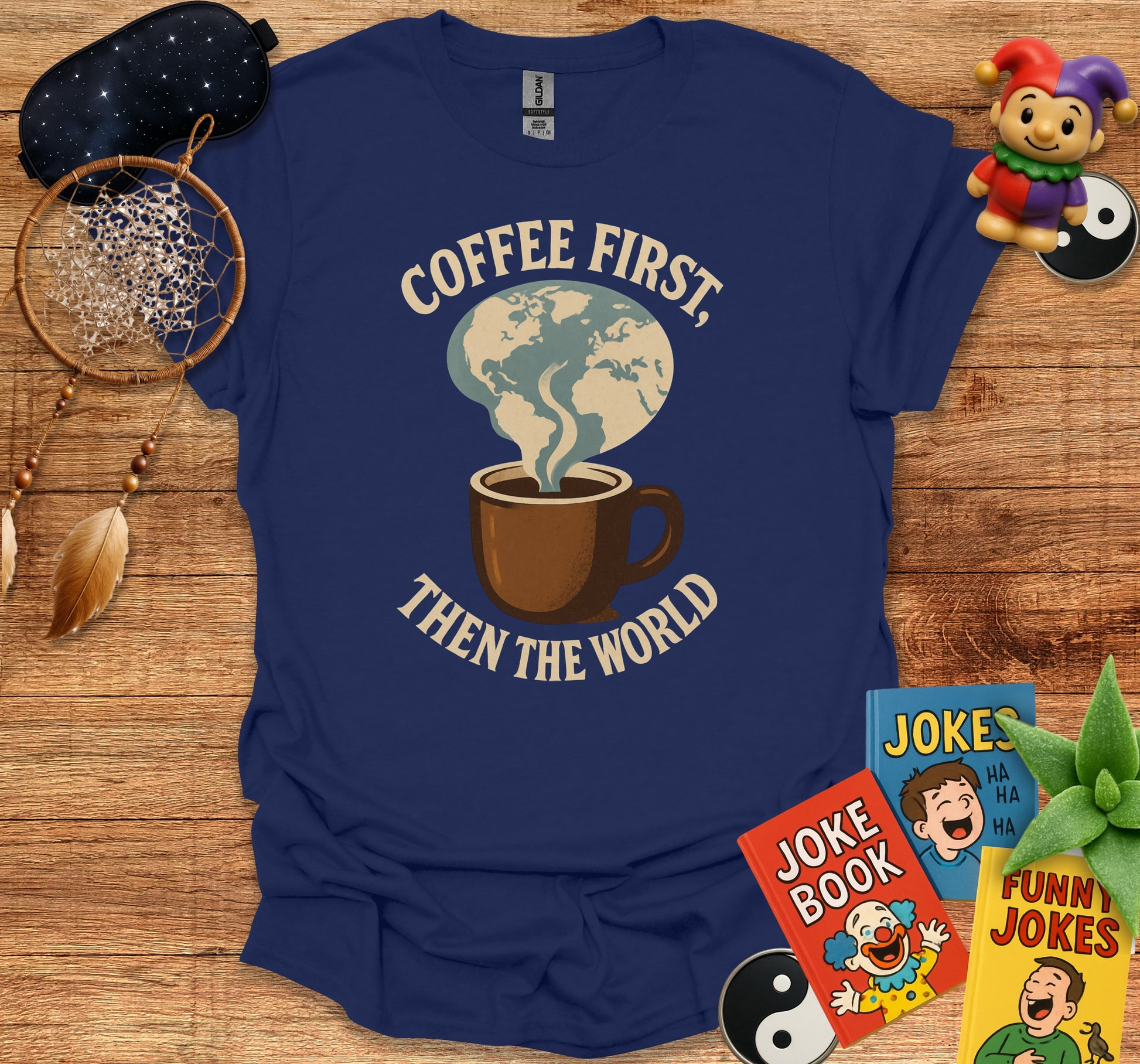 Coffee First Then the World Graphic T-Shirt product