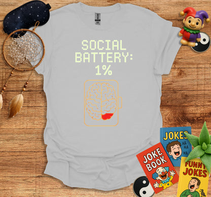 Social Battery 1 Percent Funny Graphic T-Shirt product