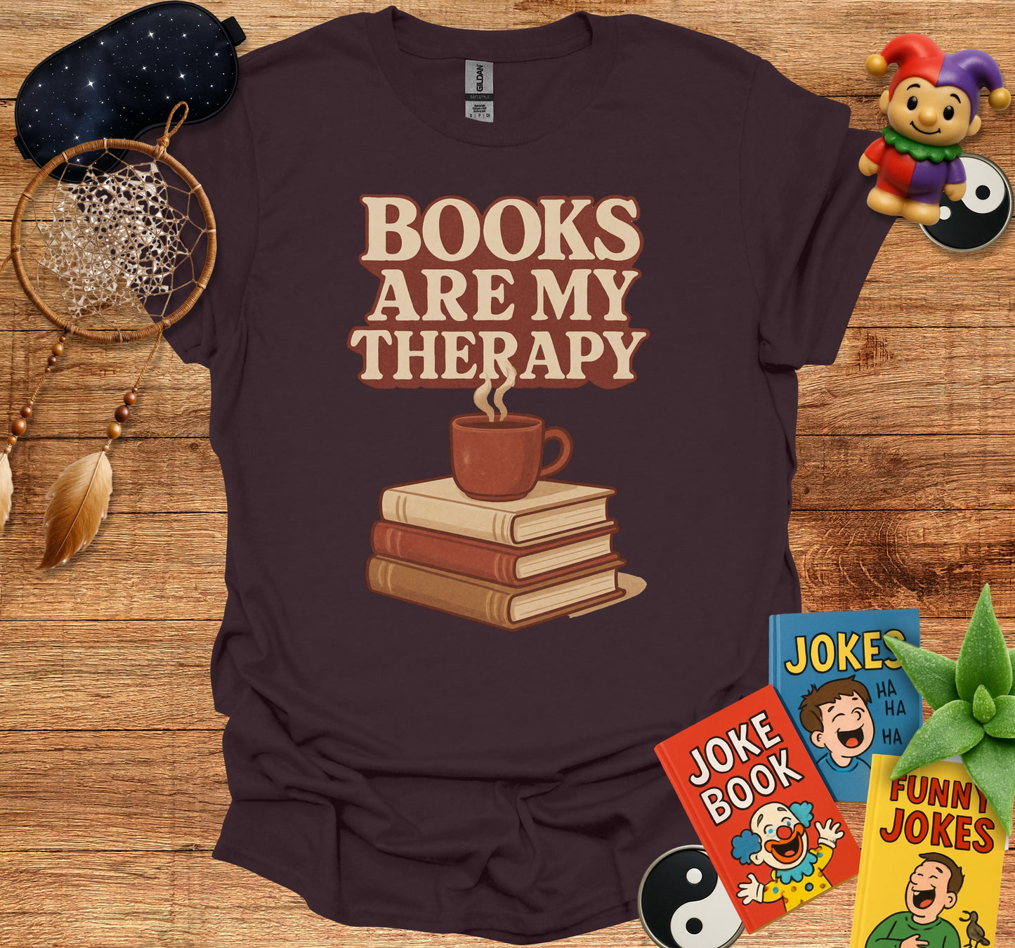 Books Are My Therapy Graphic T-shirt product type