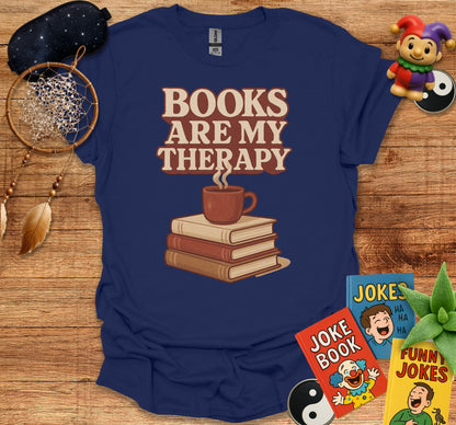 Books Are My Therapy Quote T-Shirt product