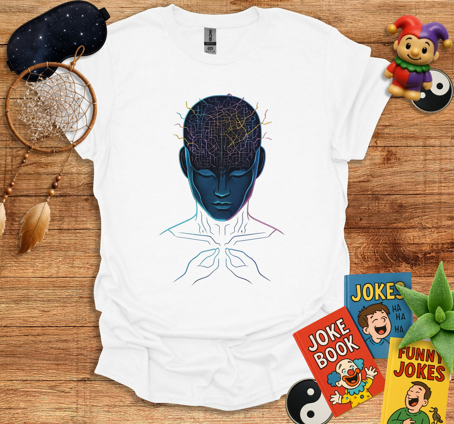 Neural Network Brain Connections Illustrated Graphic T-Shirt