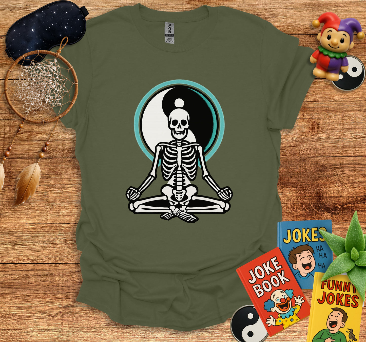 Skeleton Meditating in Lotus Mandala T-shirt product type