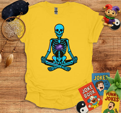 Meditating Skeleton Graphic Print T Shirt product