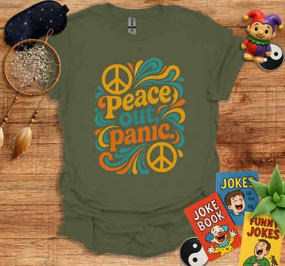 Peace Out Panic Graphic Tee Casual Fun T-Shirt product type