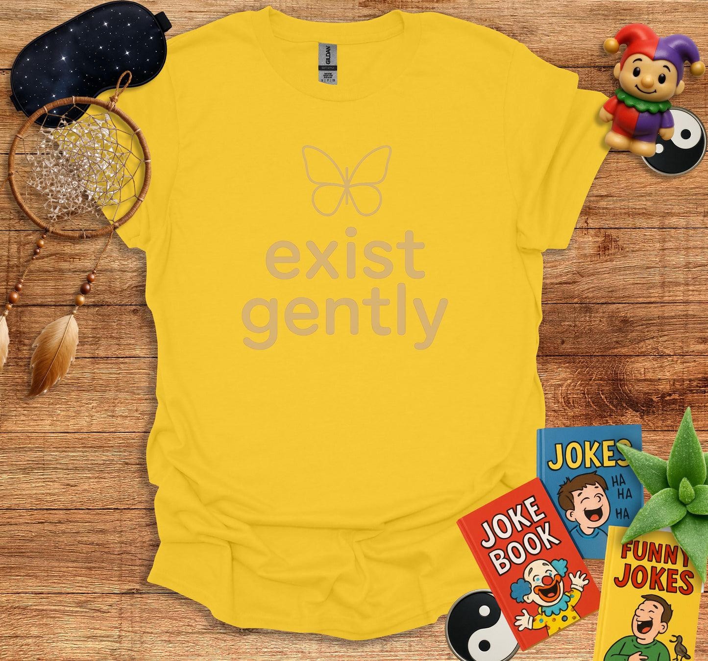 Exist Gently Butterfly Yellow Graphic Joke Book Product Type