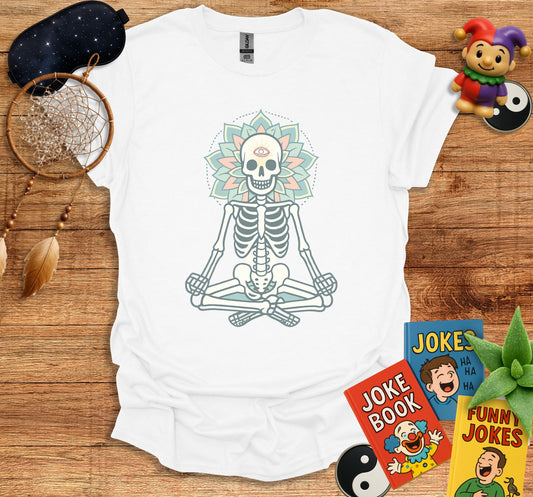 Meditating Skeleton Graphic Tee - Fun Apparel product type