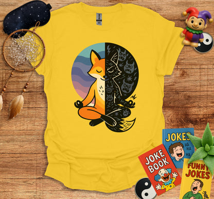 Meditating Fox Yin Yang Humor Tee Shirt product