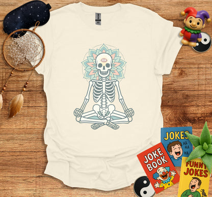Meditating Skeleton with Mandala Design T-Shirt product