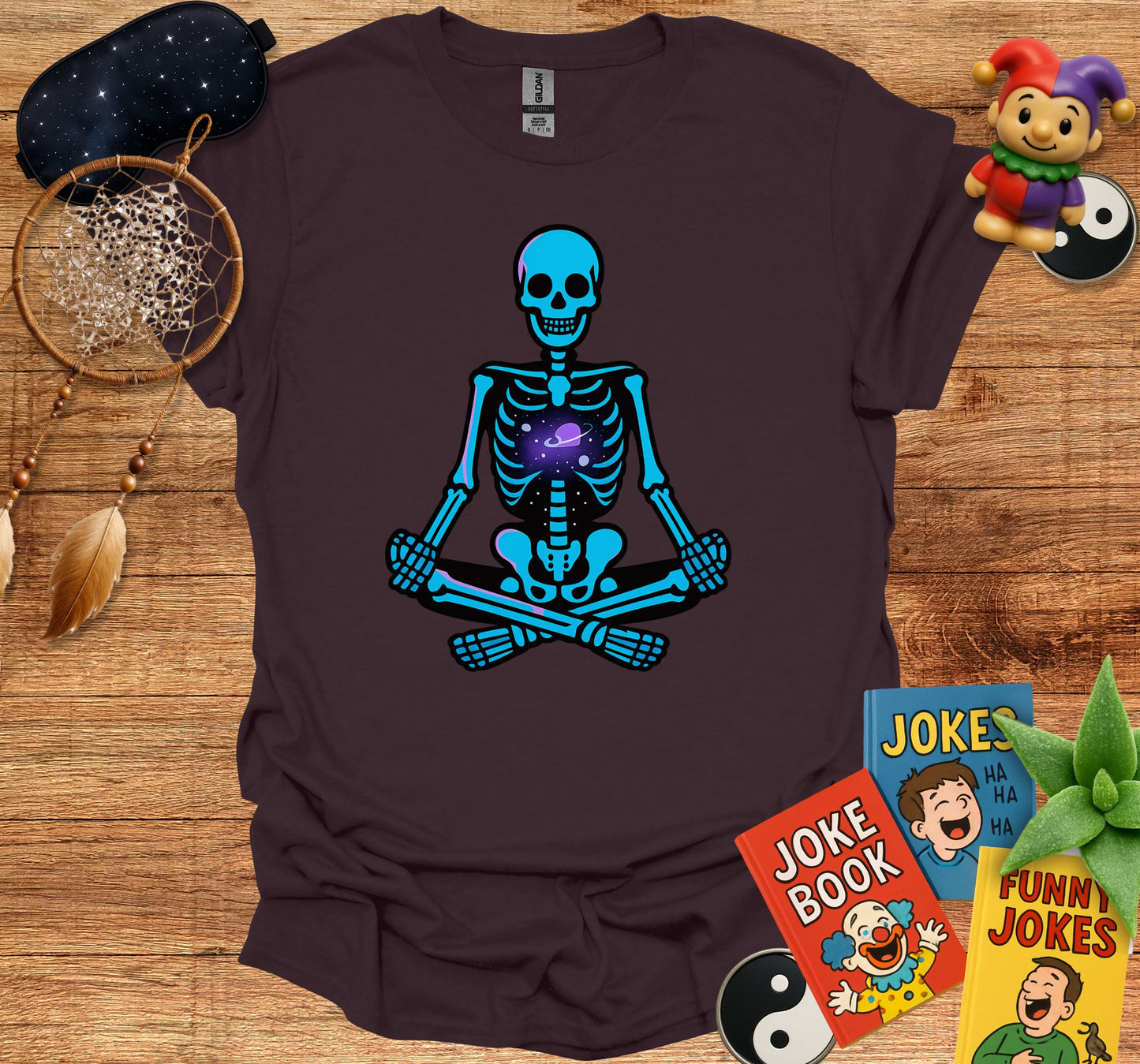 Meditating Skeleton Graphic Tee shirt product