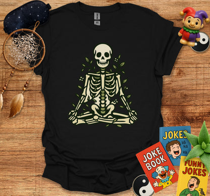 Skeleton Meditating with Jokes Graphic T-shirt product type