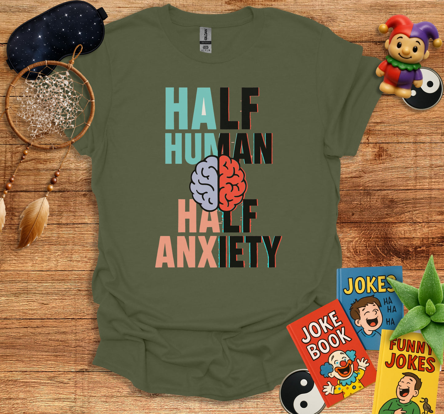 Half Human Half Anxiety Graphic Tee product