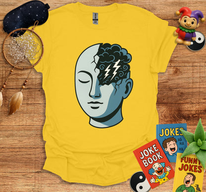 Abstract Lightning Face Yellow Graphic Tee product
