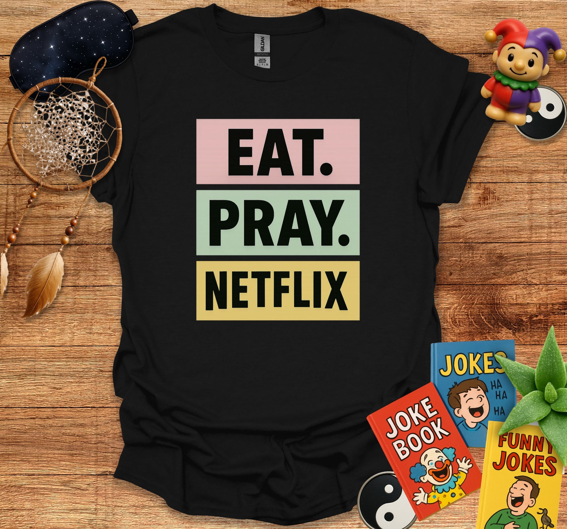 Eat Pray Netflix Graphic Tee Product