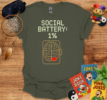 Social Battery 1 Percent Funny Graphic T Shirt product