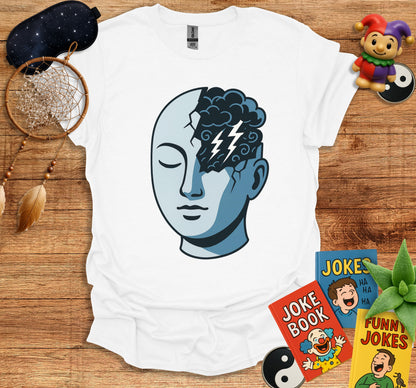 Unique Design Face with Lightning Graphic T-shirt product