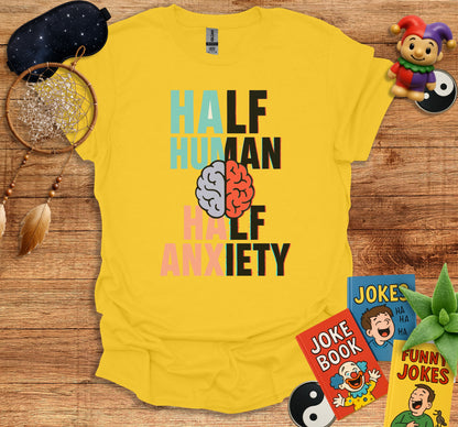 Half Human Half Anxiety Yellow Graphic Shirt product