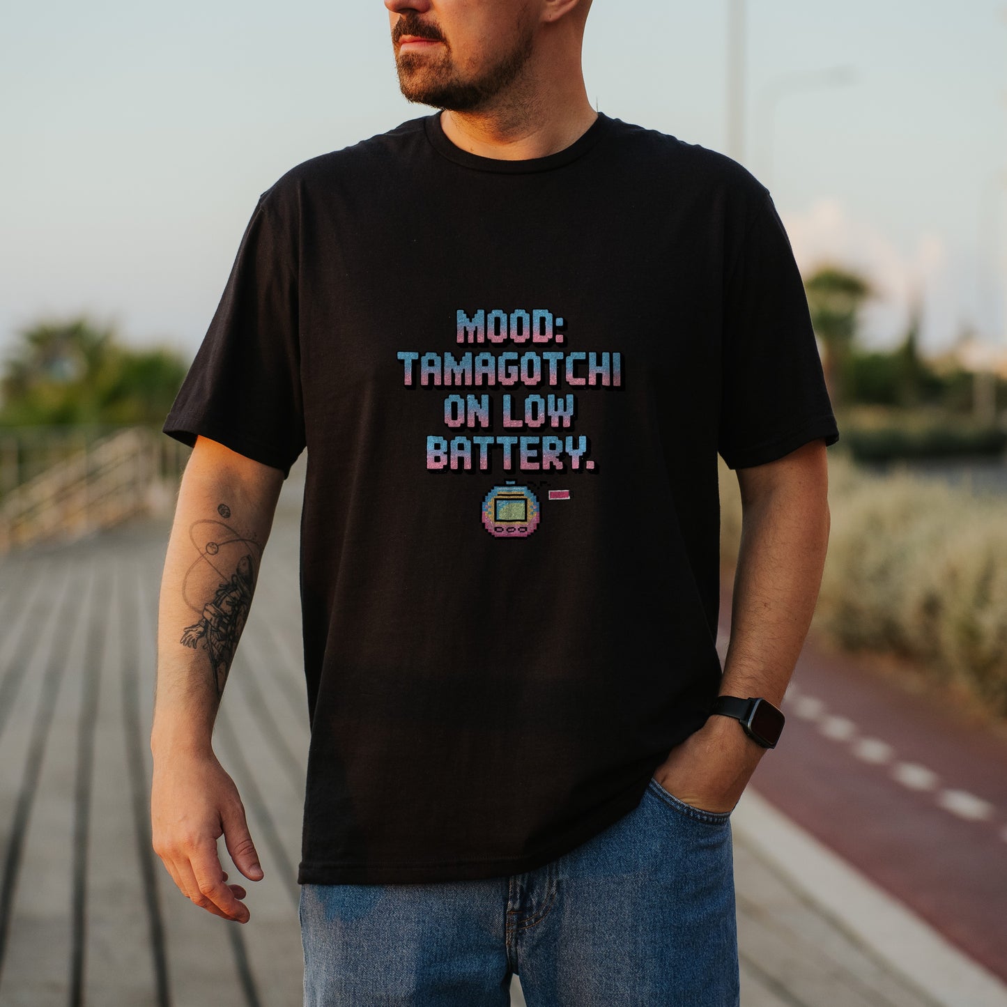 Mood Tamagotchi on Low Battery Graphic T-Shirt product type