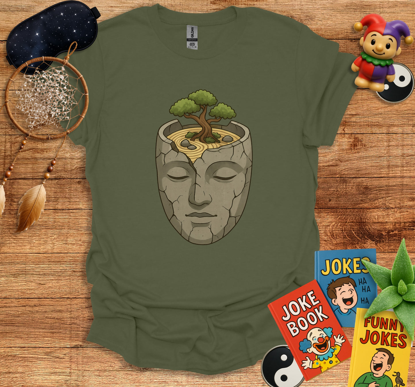 Tranquil Stone Head with Bonsai Tree Shirt product