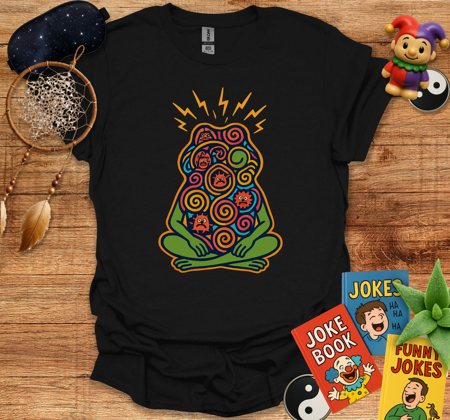Colorful Psychedelic Meditating Frog Graphic Shirt product
