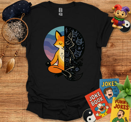 Meditating Fox Yin Yang Graphic Design T-shirt product