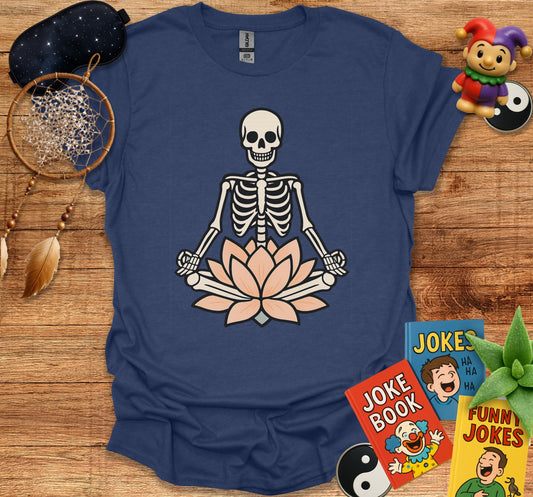 Meditating Skeleton with Lotus Flower Shirt product