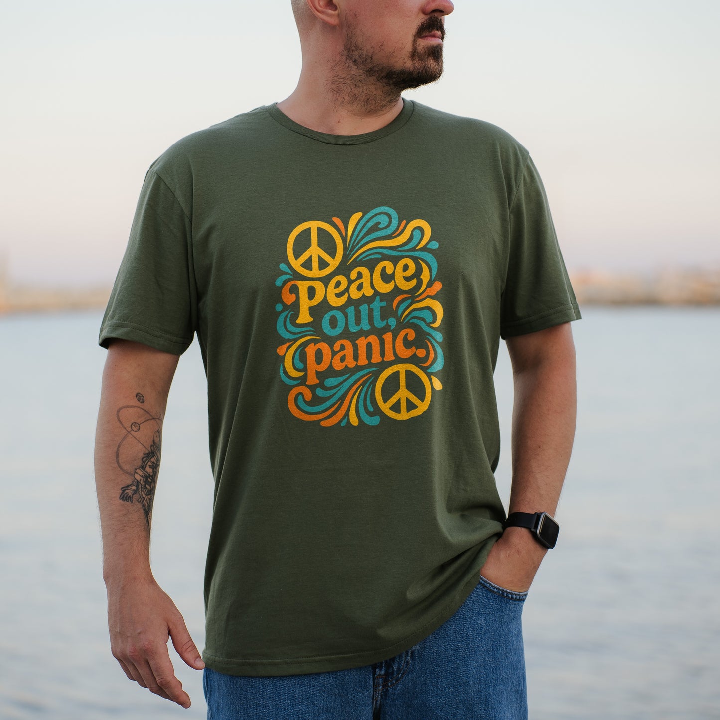 Peace Out Panic Graphic Printed T-shirt product type