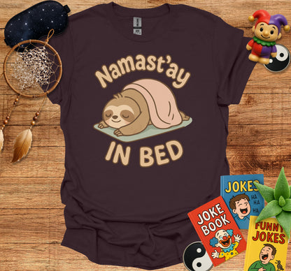 Namast'ay In Bed Funny Sloth TShirt product type
