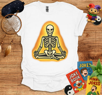 Meditating Skeleton Glow in Dark Graphic T-Shirt product